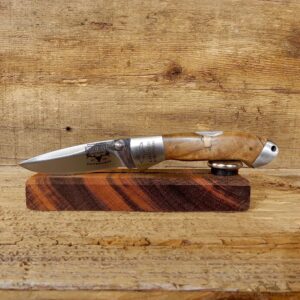 Custom Folding Pocket Knife with Mammoth Tooth Handle For Sale #19229 @ The Taxidermy Store