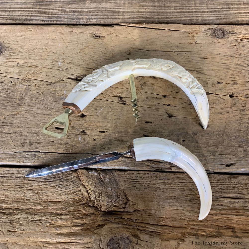 Carved Bone Bottle Opener And Letter Opener For Sale #21803 @ The Taxidermy Store