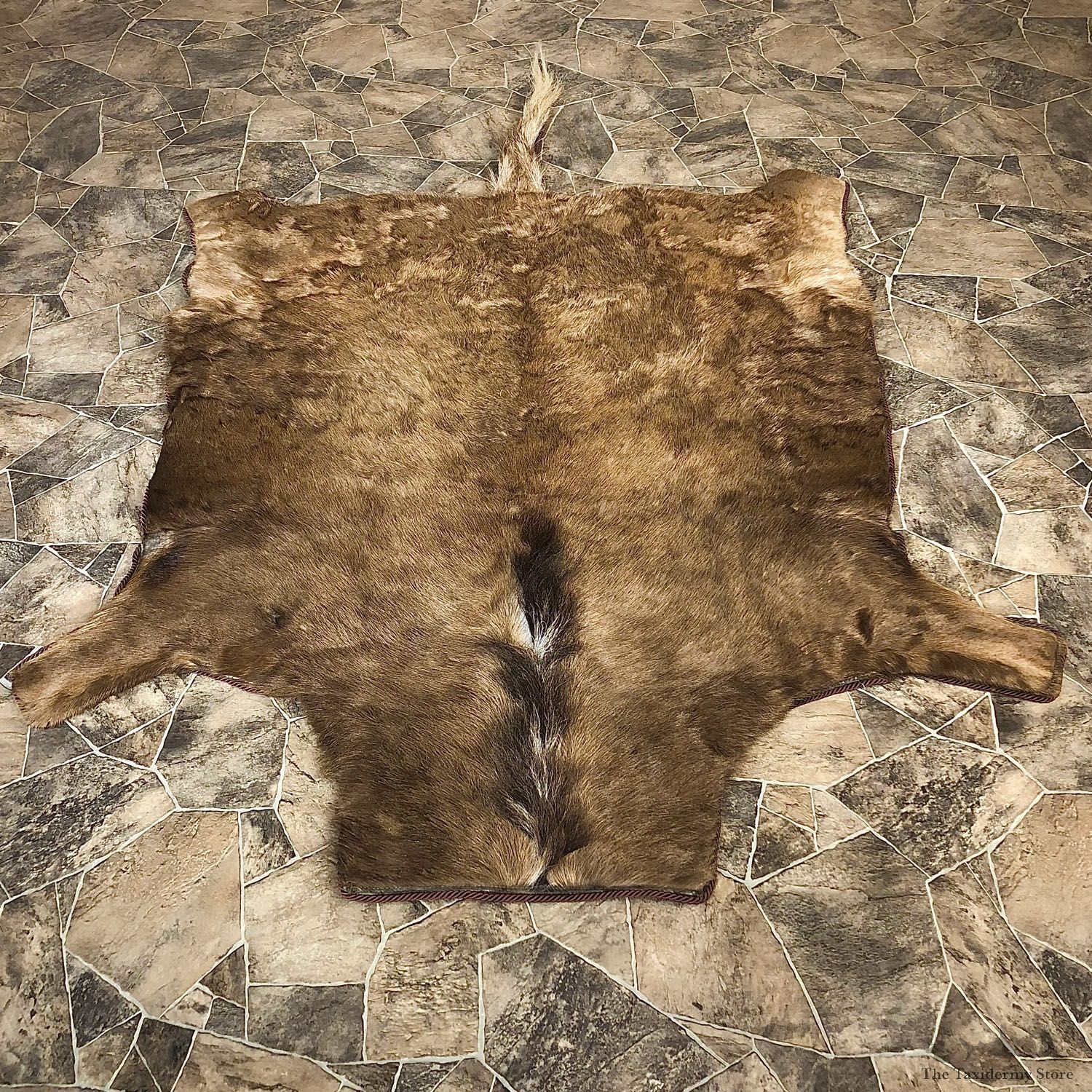 Black Wildebeest Rug Mount For Sale #20088 @ The Taxidermy Store