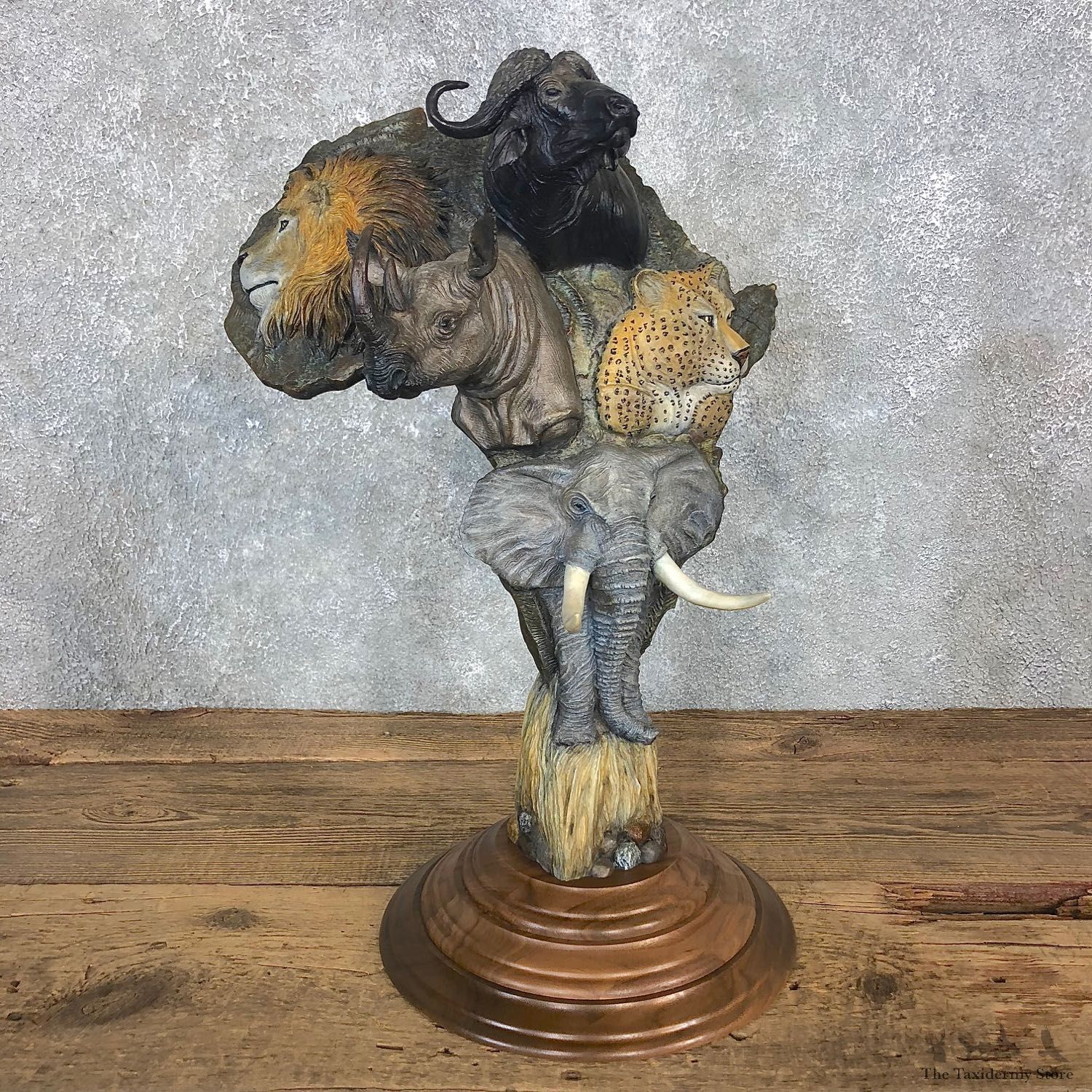 Fred Boyer African Big Five Bronze For Sale #19904 @ The Taxidermy Store