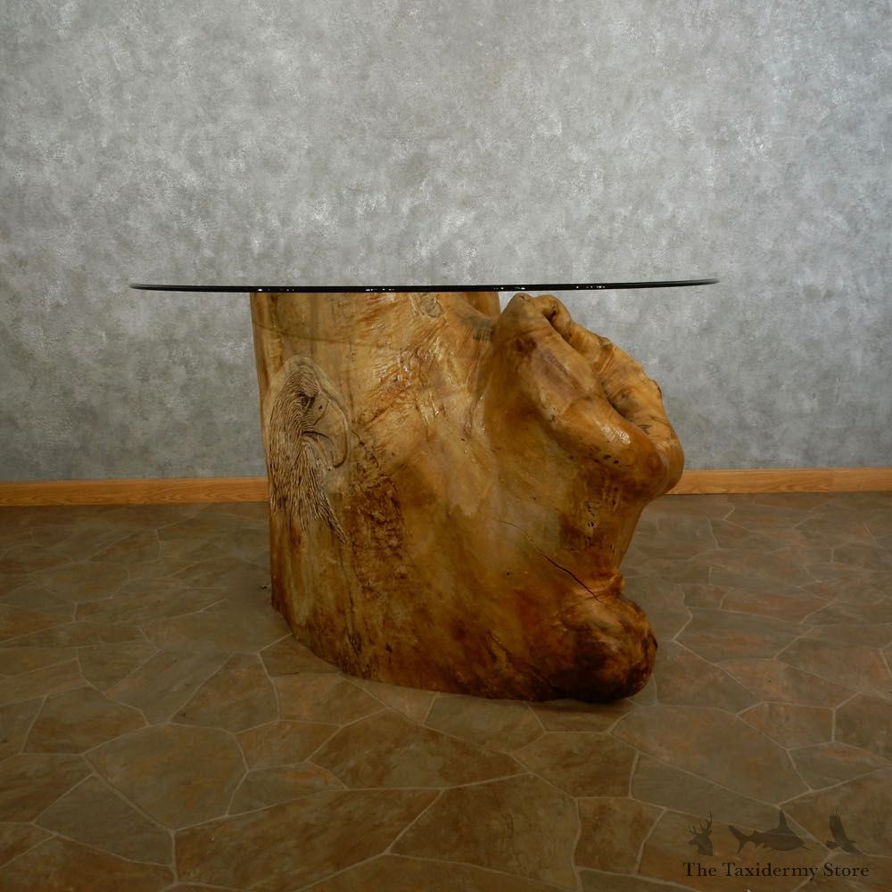 Carved Eagle Tree Trunk Table For Sale #16891 @ The Taxidermy Store