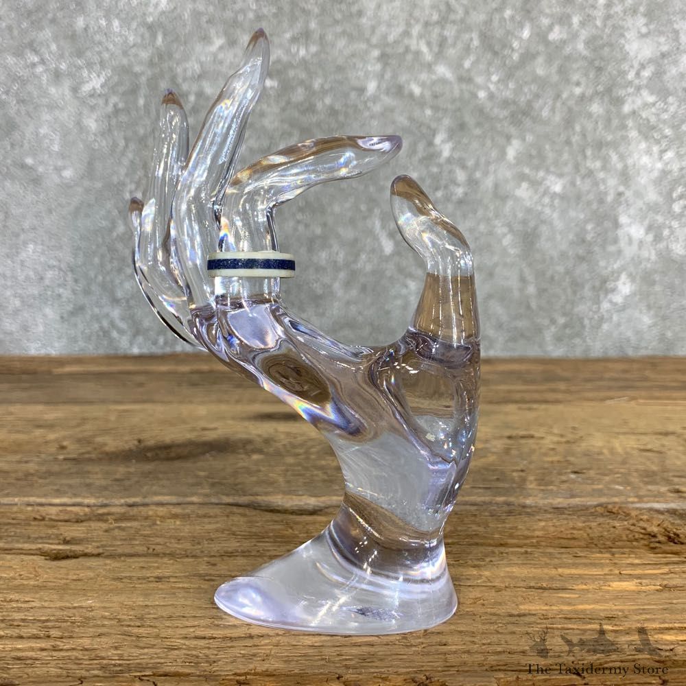 Whitetail Deer Antler Ring with Lapis Inlay For Sale #21205 @ The Taxidermy Store
