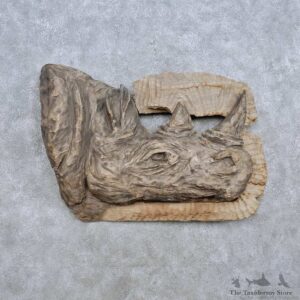 Wood Carved Rhinoceros Decor For Sale #15109 @ The Taxidermy Store