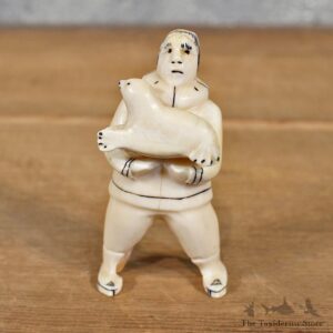Native Ivory Eskimo & Seal Figurine #12083 For Sale @ The Taxidermy Store