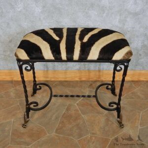 Zebra Hide Vanity Bench For Sale #15108 @ The Taxidermy Store